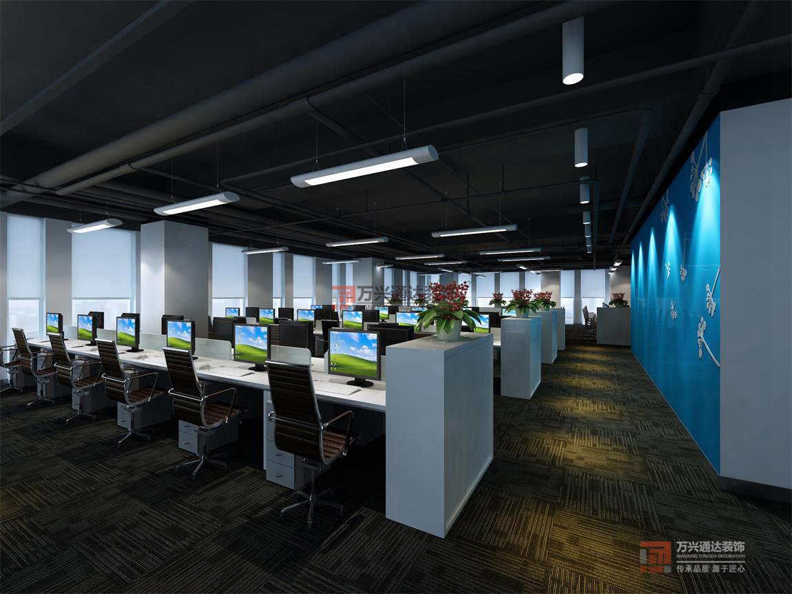 北京萬興通達辦公裝修項目-北京藍鯨傳媒有限公司裝修效果圖