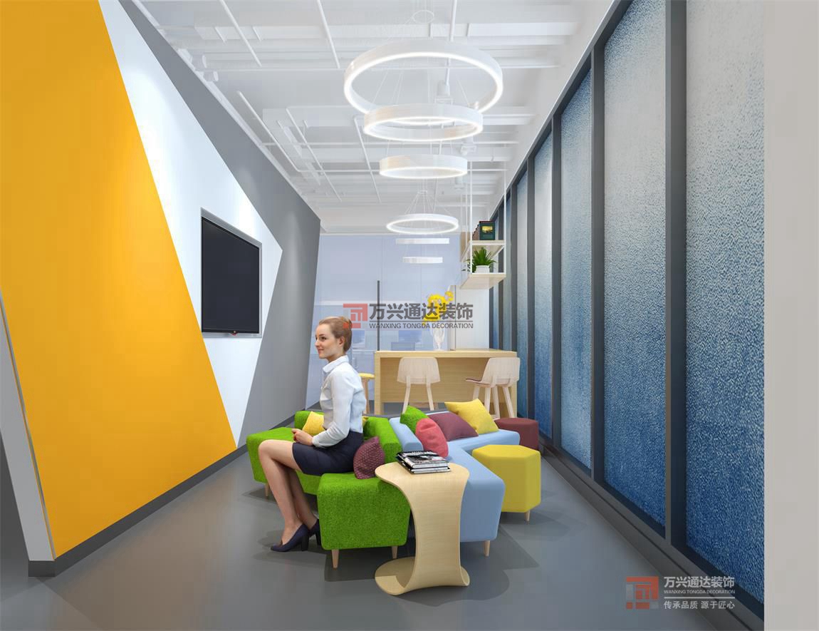 北京萬興通達(dá)辦公裝修項目-華清科盛，北京信息技術(shù)有限公司裝修效果圖