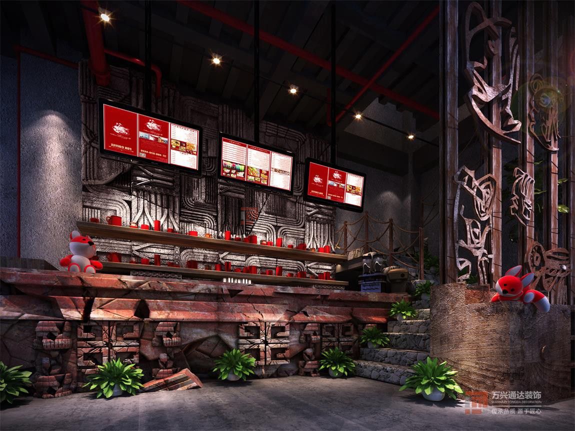 北京萬興通達(dá)辦公裝修項(xiàng)目-火狐咖啡廳裝修效果圖