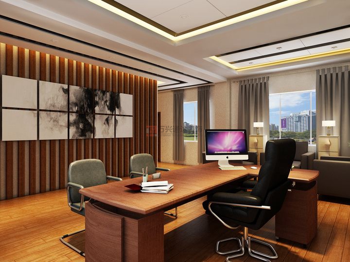 北京萬(wàn)興通達(dá)辦公裝修項(xiàng)目-董事長(zhǎng)辦公室裝修效果圖裝修效果圖