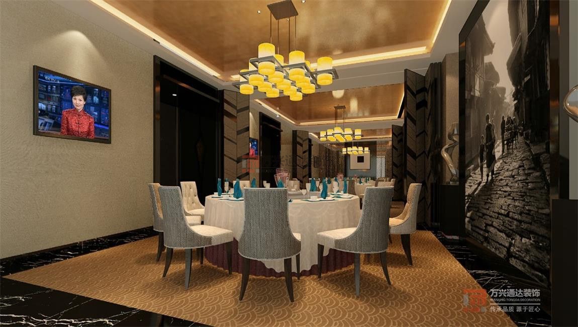 北京萬興通達辦公裝修項目-彩云彩圖主題餐廳裝修效果圖