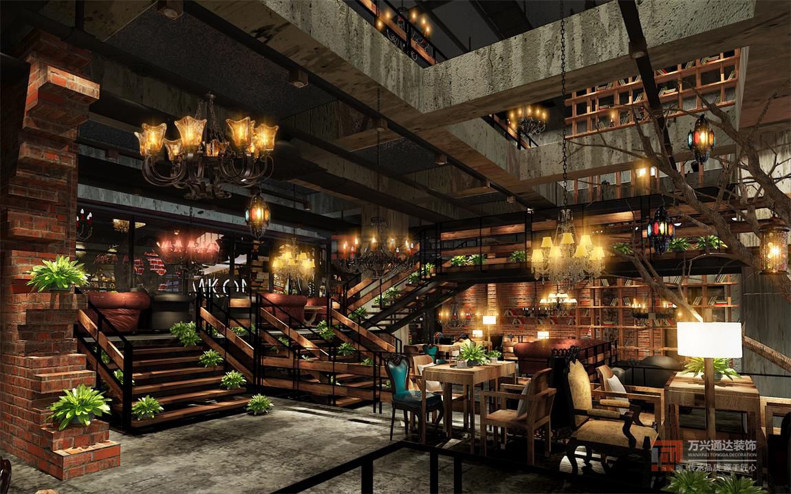 北京萬興通達(dá)辦公裝修項(xiàng)目-咖啡灣咖啡廳裝修效果圖