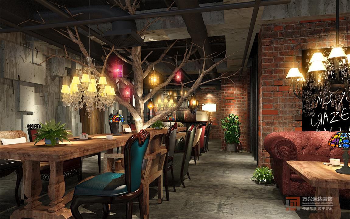 北京萬興通達(dá)辦公裝修項(xiàng)目-咖啡灣咖啡廳裝修效果圖