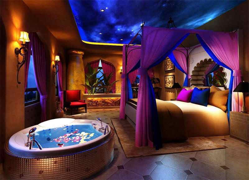 北京萬興通達辦公裝修項目-天鵝戀情侶酒店裝修案例效果圖